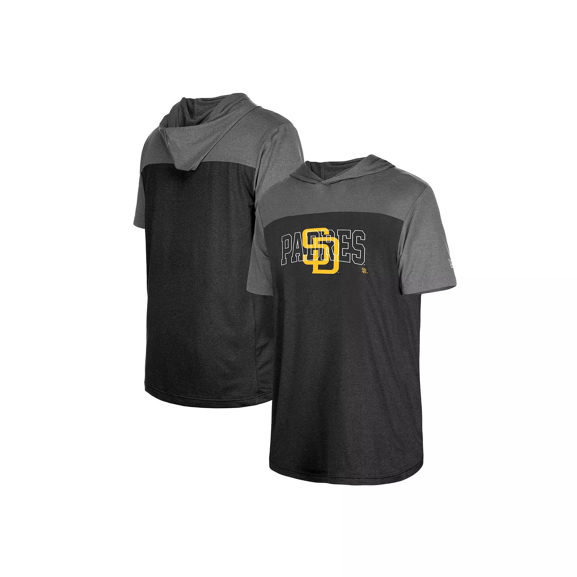 Men's New Era Black San Diego Padres Active Brushed Hoodie T-Shirt, Size: XL Product Image