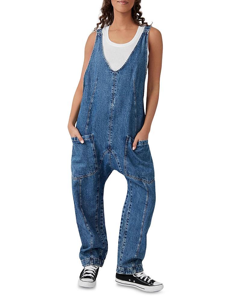 Free People High Roller Scoop Neck Sleeveless Denim Jumpsuit Product Image