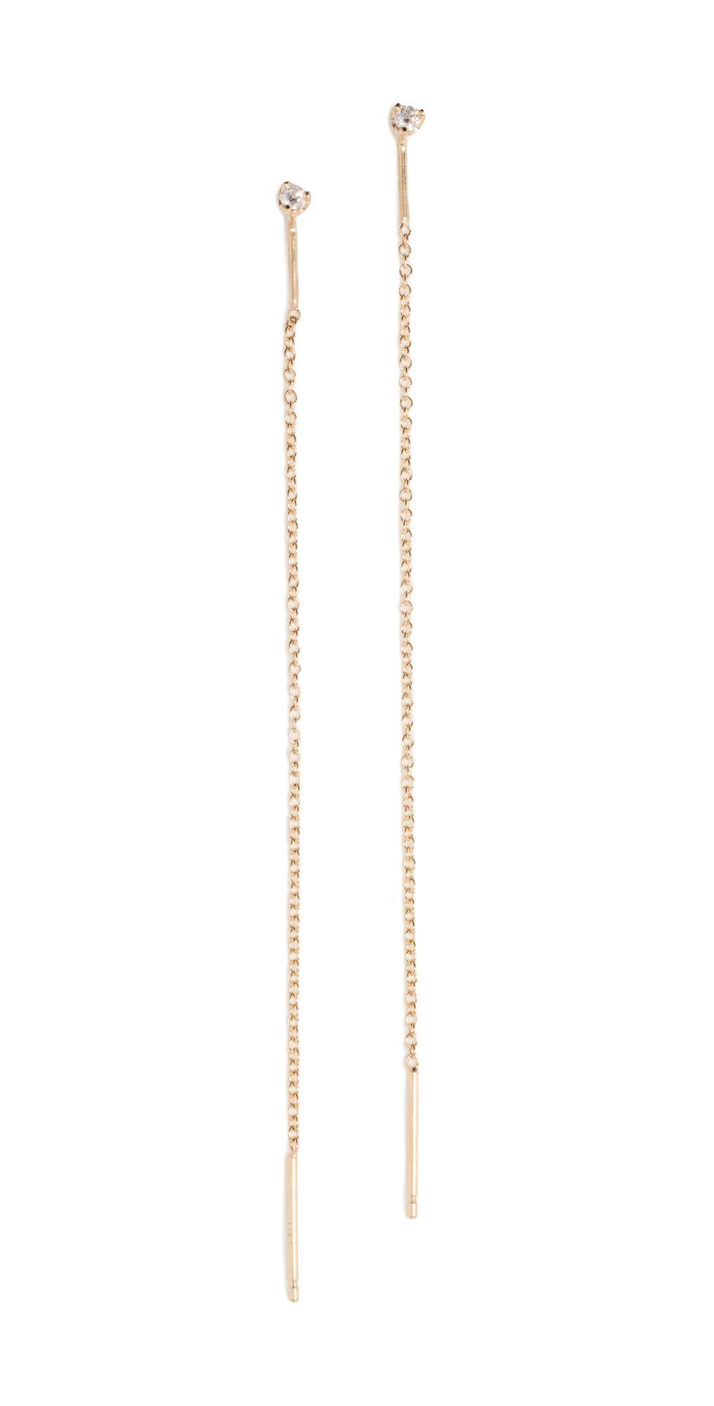 Zoe Chicco 14k Prong Diamonds Threader Earrings Product Image