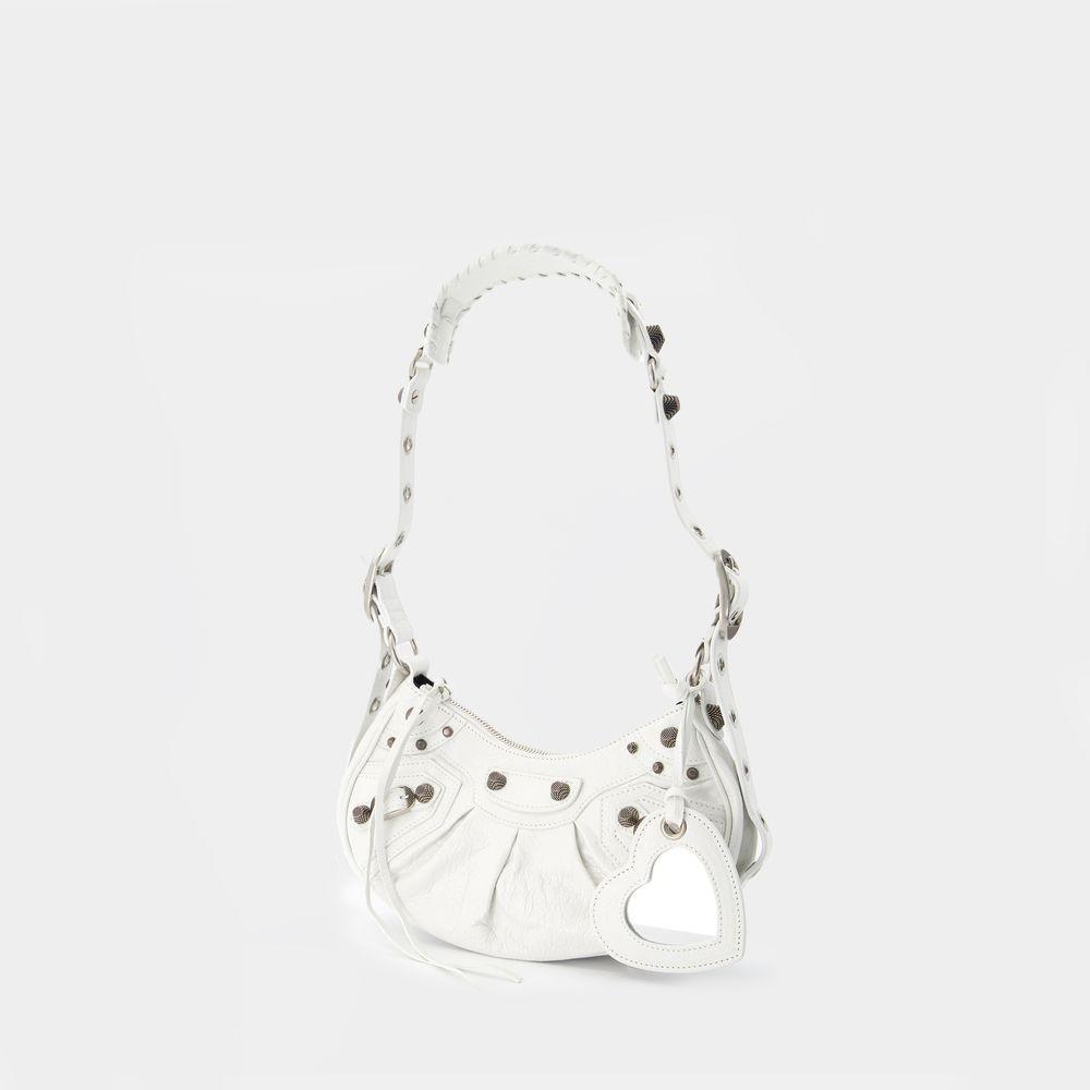 BALENCIAGA Le Cagole Xs Leather Shoulder Bag In Blue Product Image