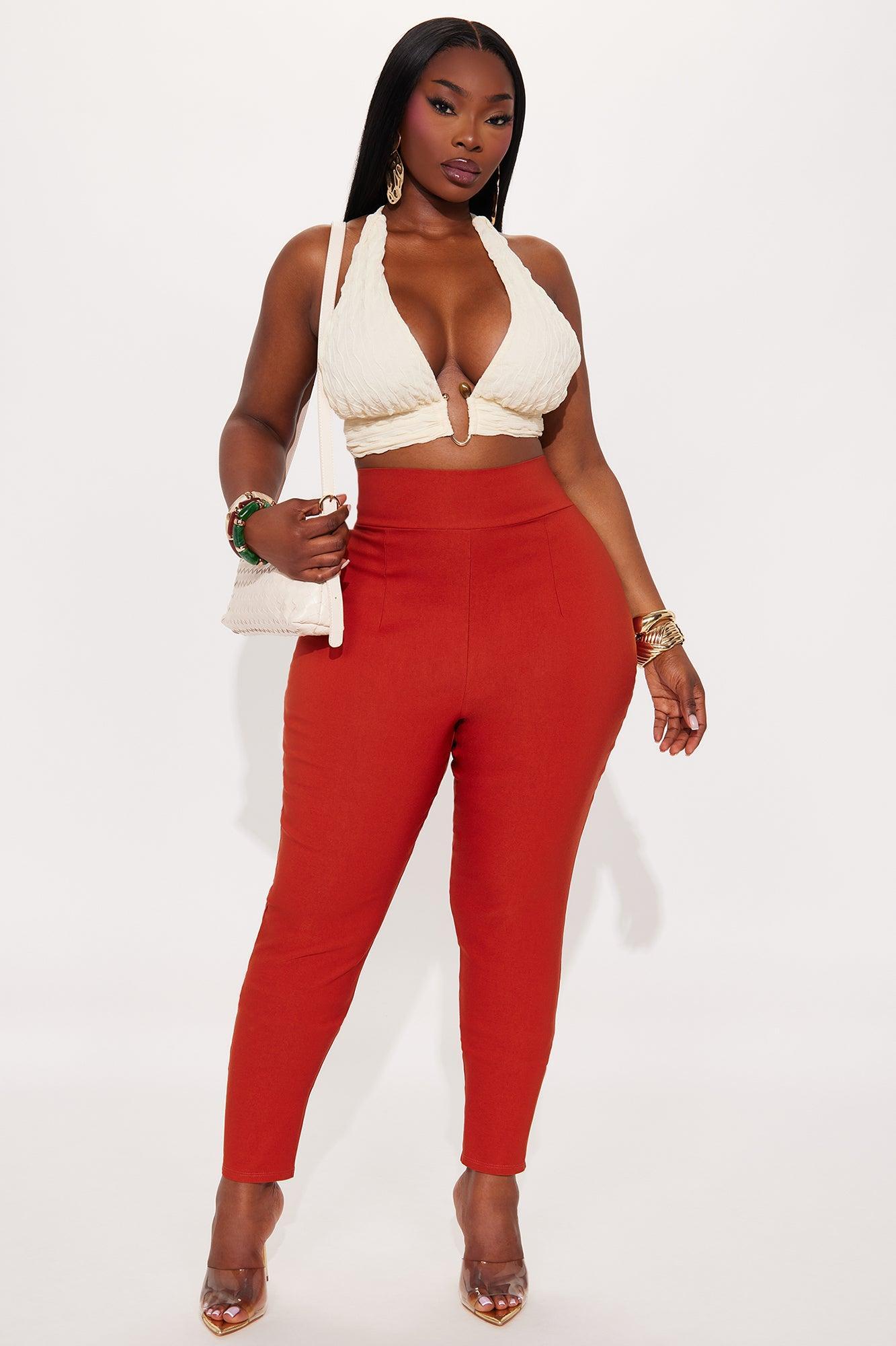 Venetian High Rise Pants - Rust Female Product Image
