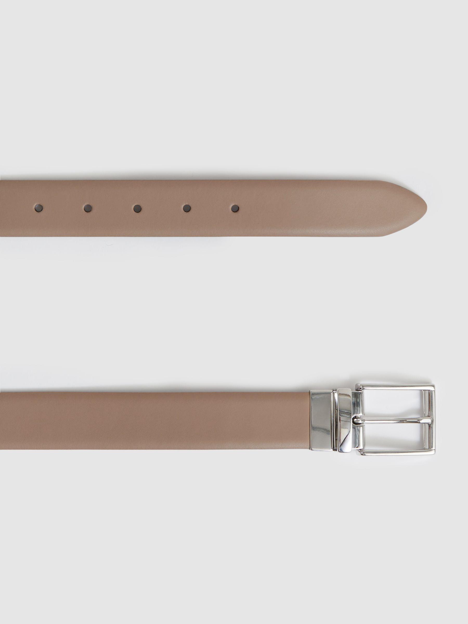 Reversible Leather Belt in Dark Stone/Navy Product Image