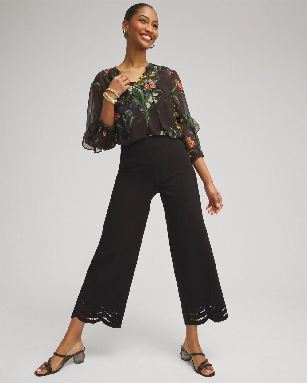 Juliet Eyelet Hem Culotte Pants Product Image