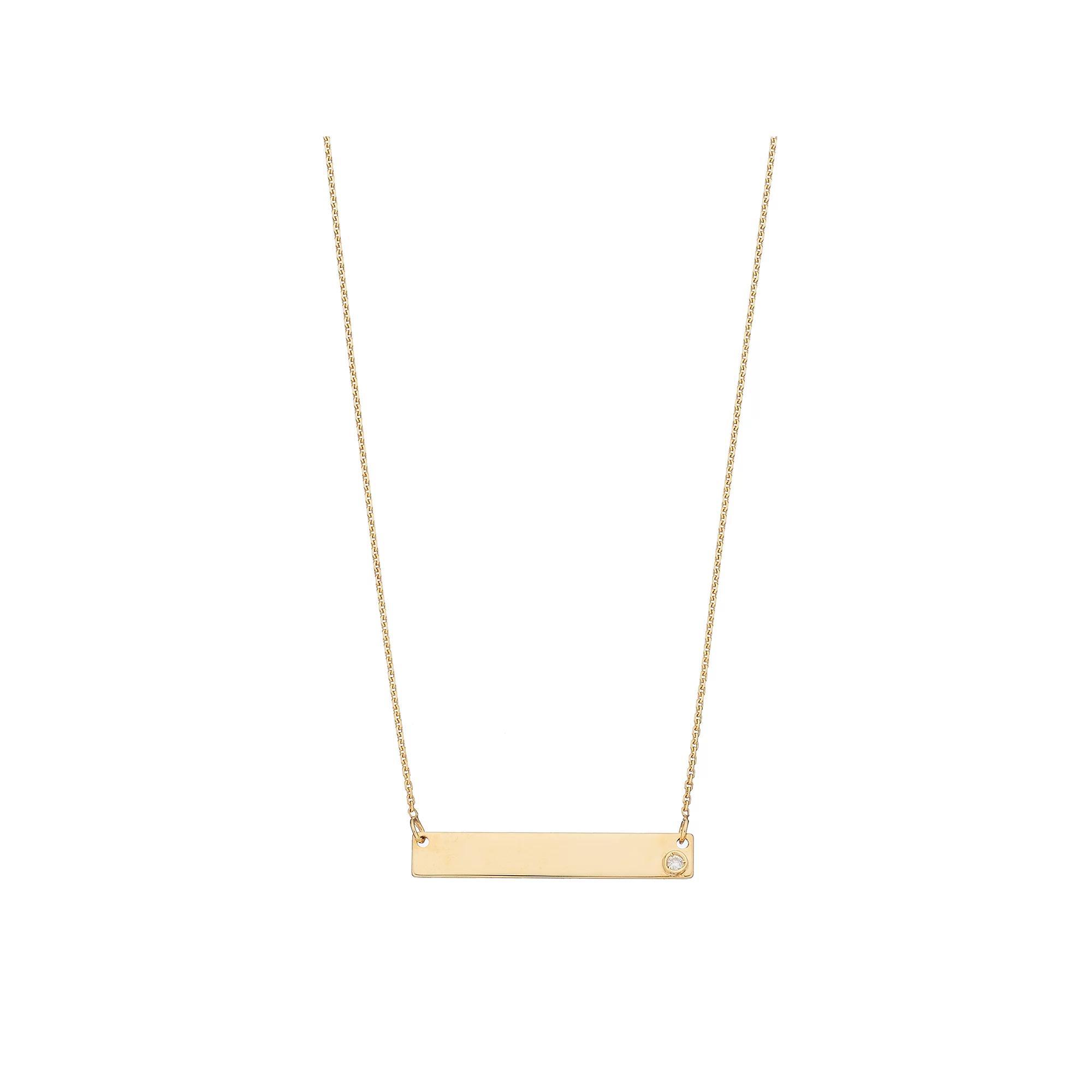 10k Gold Diamond Accent Bar Link Necklace, Women's, Size: 16" Product Image