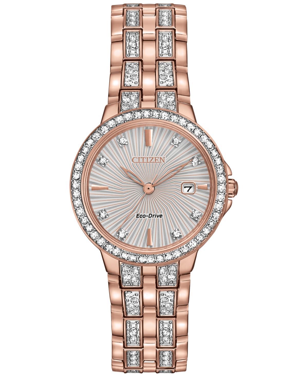 Citizen Eco-Drive Womens Silhouette Crystal Stainless Steel Watch - EW2340-58A Two Tone Product Image