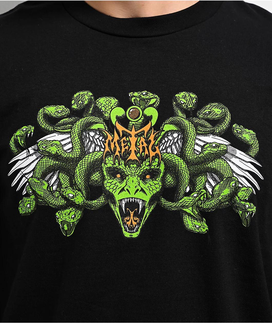 Metal Medusa Black Long Sleeve T-Shirt Product Image