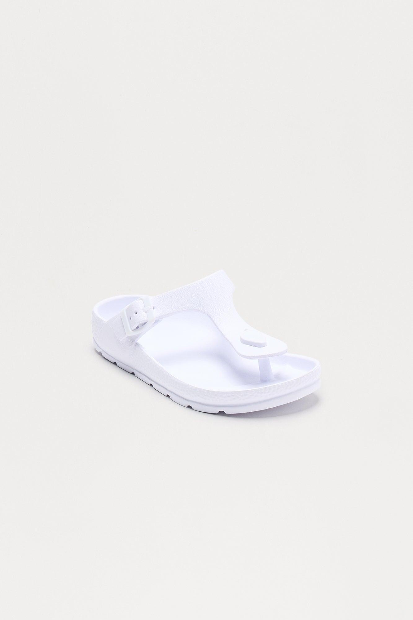 Casper Buckle Flip Flops - White Product Image