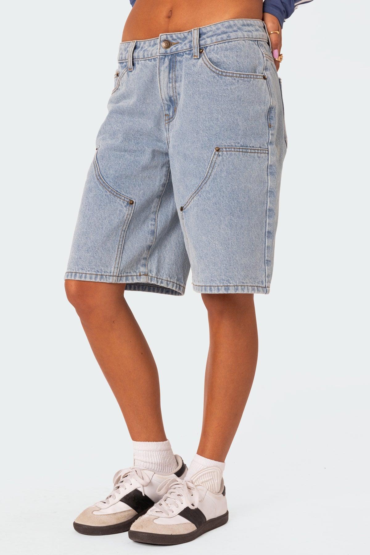 Jacqui Low Rise Denim Bermuda Shorts Product Image