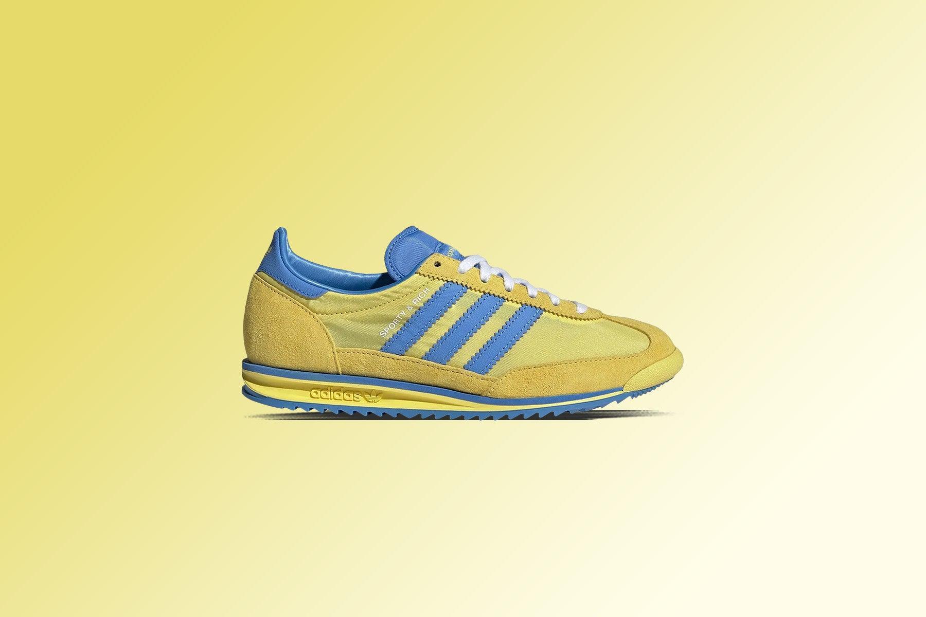 Adidas x Sporty & Rich SL72 - Light Yellow/Real Blue/White Male Product Image