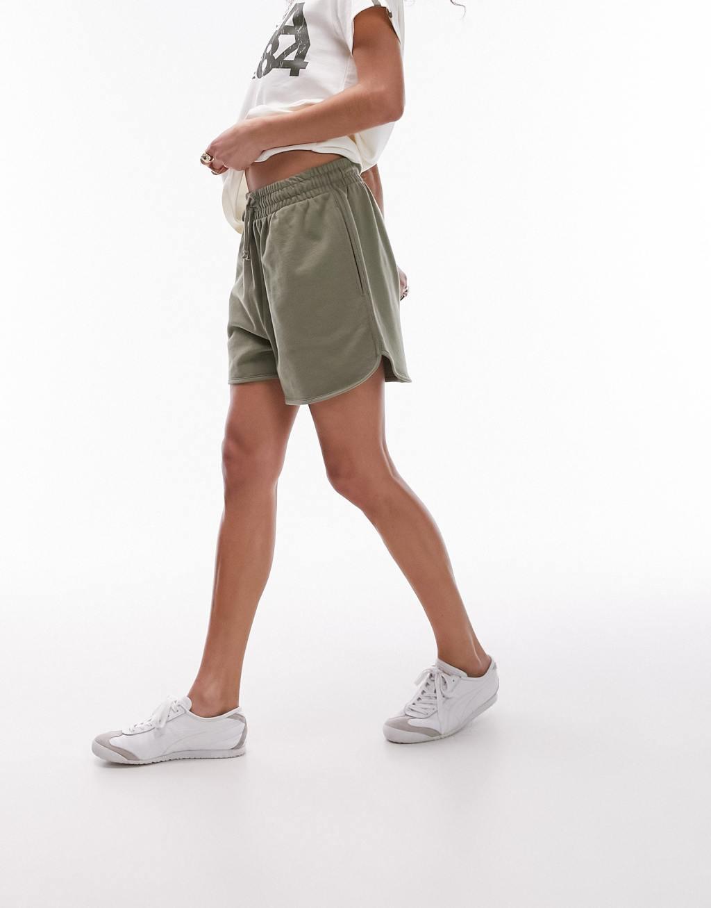 Topshop jogging short in khaki Product Image