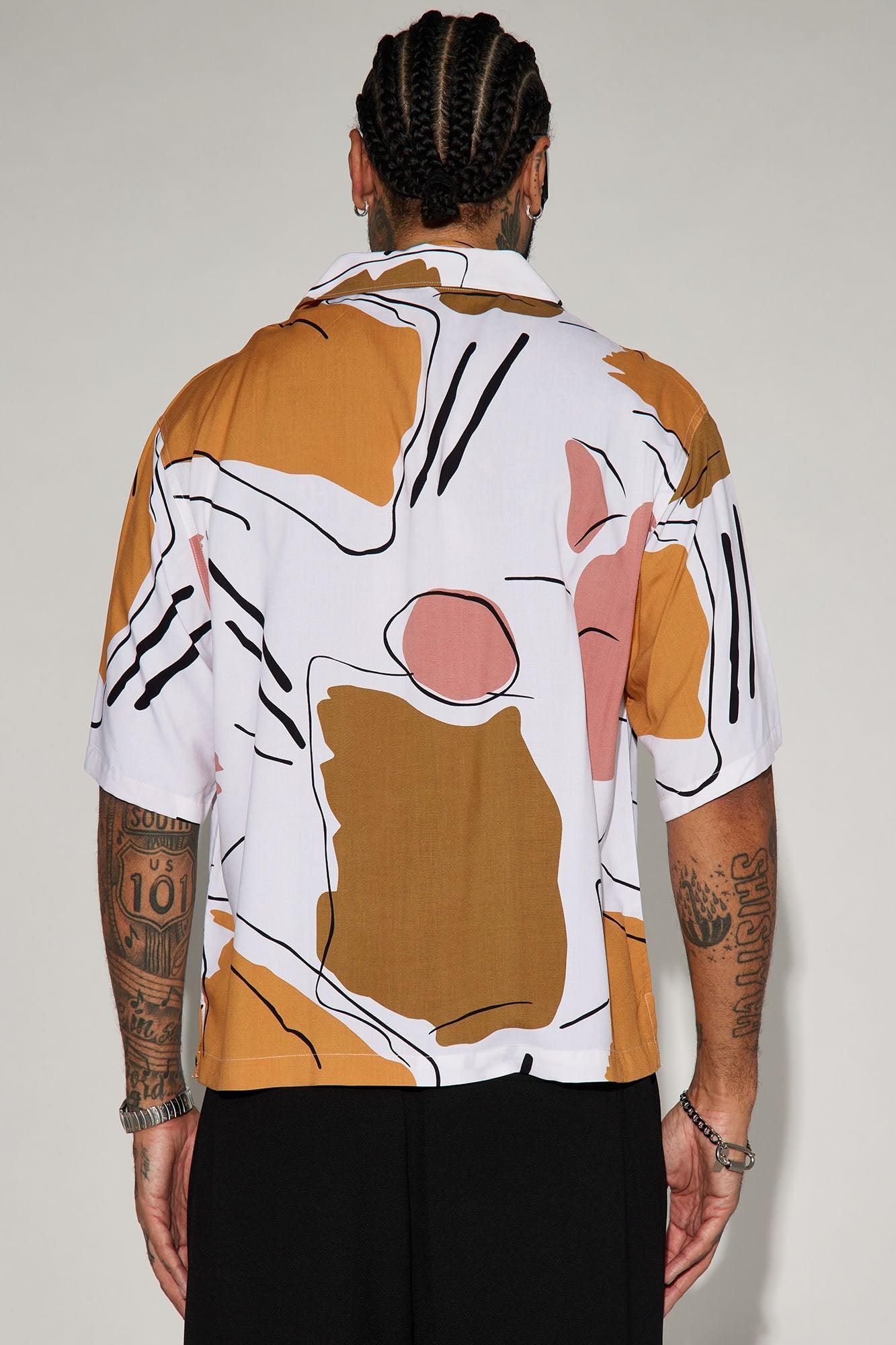 Art Show Button Up Shirt - White/combo Product Image