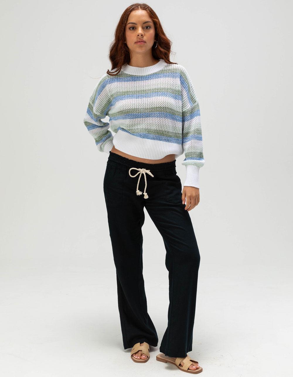 ROXY Frankie Womens Stripe Sweater - BLUE COMBO Product Image