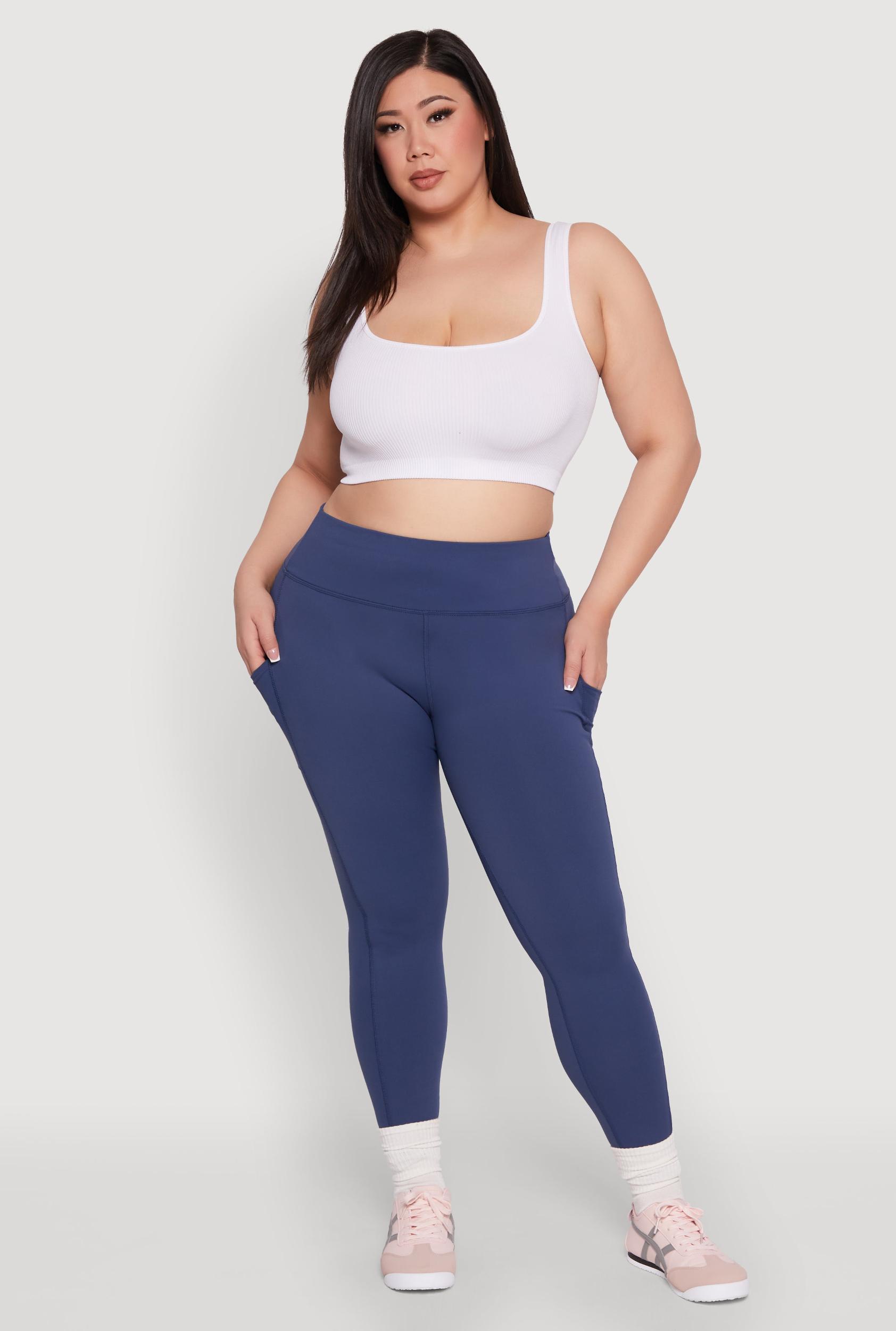 Womens Plus Size Snatched High Waisted Cell Phone Pocket Leggings Product Image