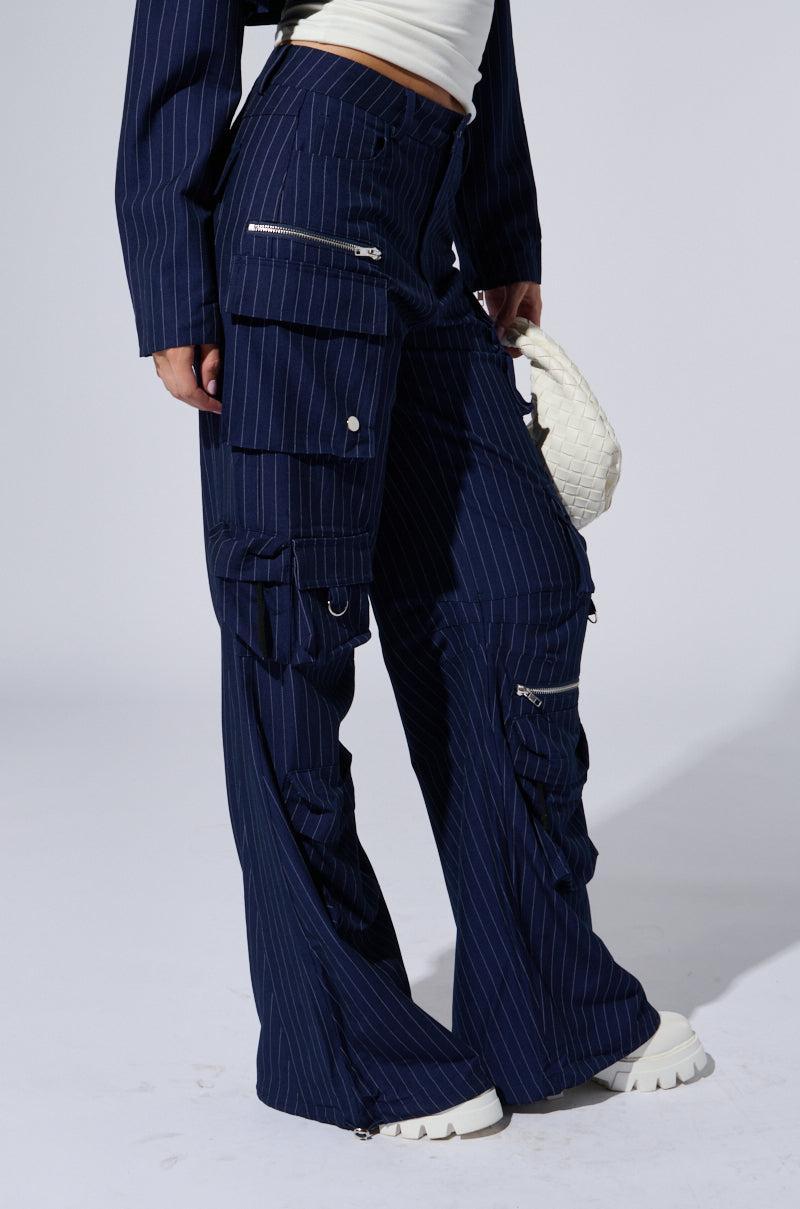 RAYE PINSTRIPE CARGO PANTS Product Image