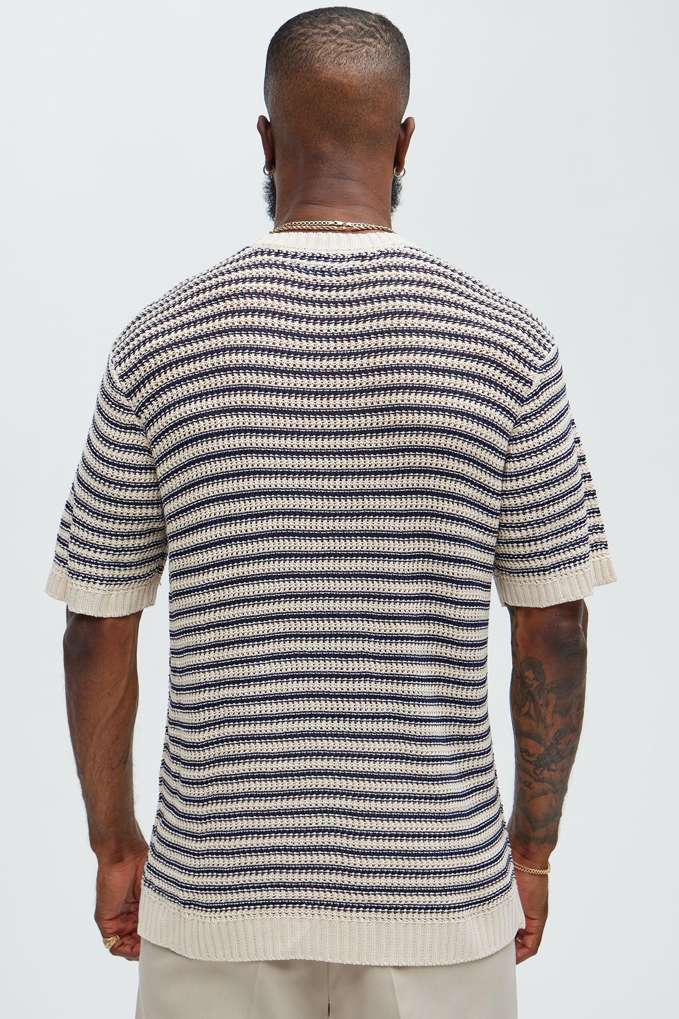 Westville Knitted Stripe Tee - Cream/combo Product Image