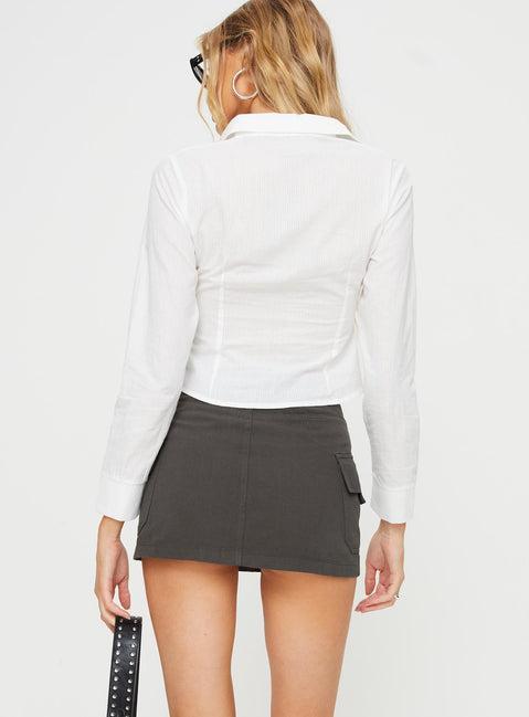 Torres Cargo Mini Skirt Charcoal Product Image