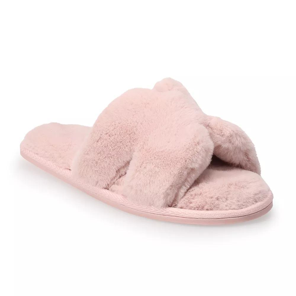 LC Lauren Conrad Aston Women's Faux Fur Slide Slippers, Size: XL, Blush Product Image