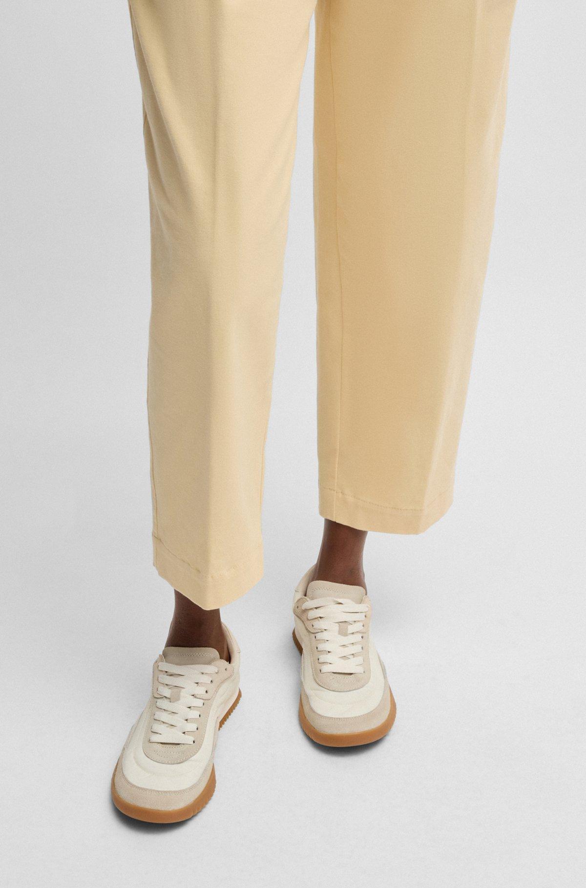 Low-top trainers in fabric and suede Product Image