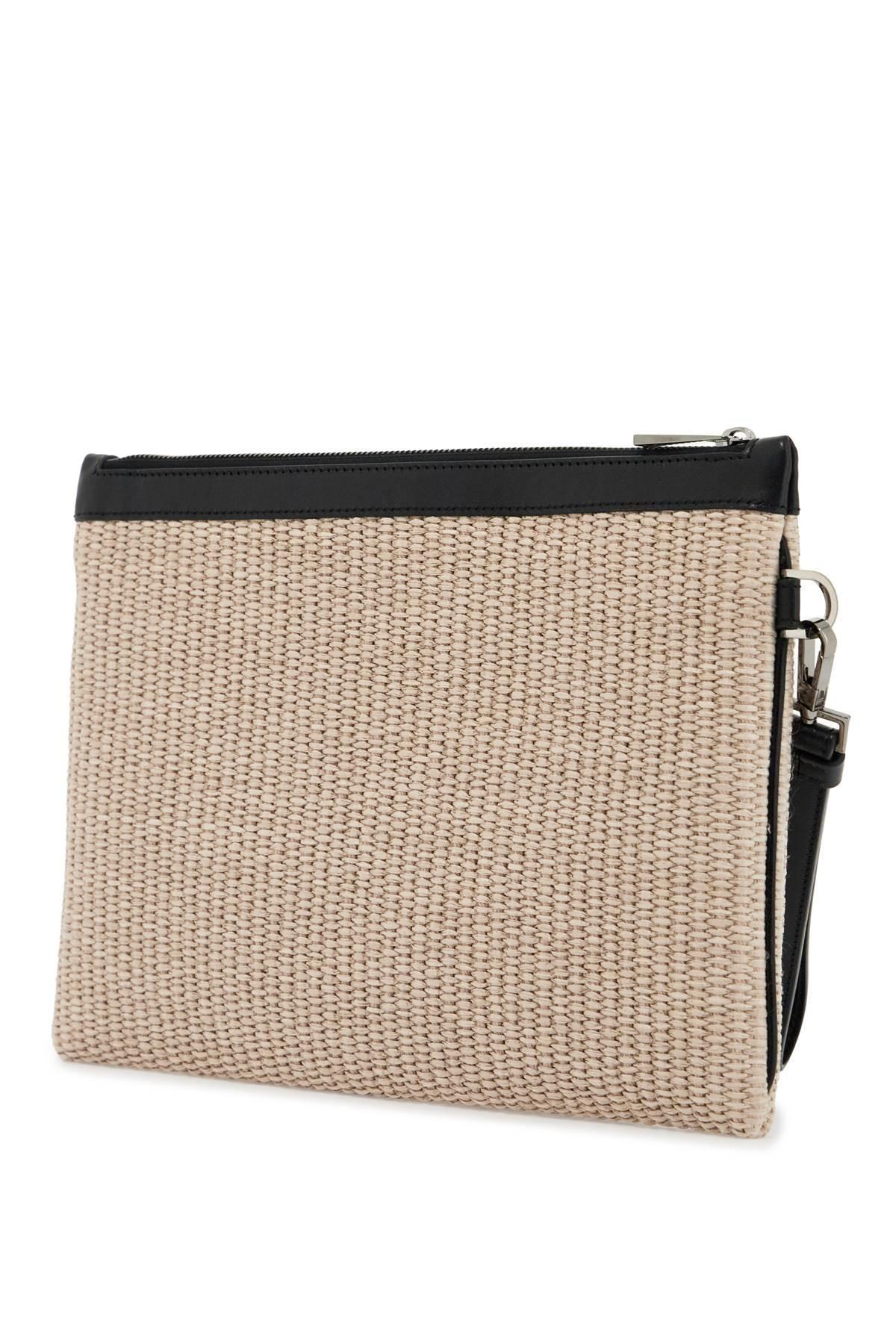 VERSACE Raffia Pouch For In Black Product Image