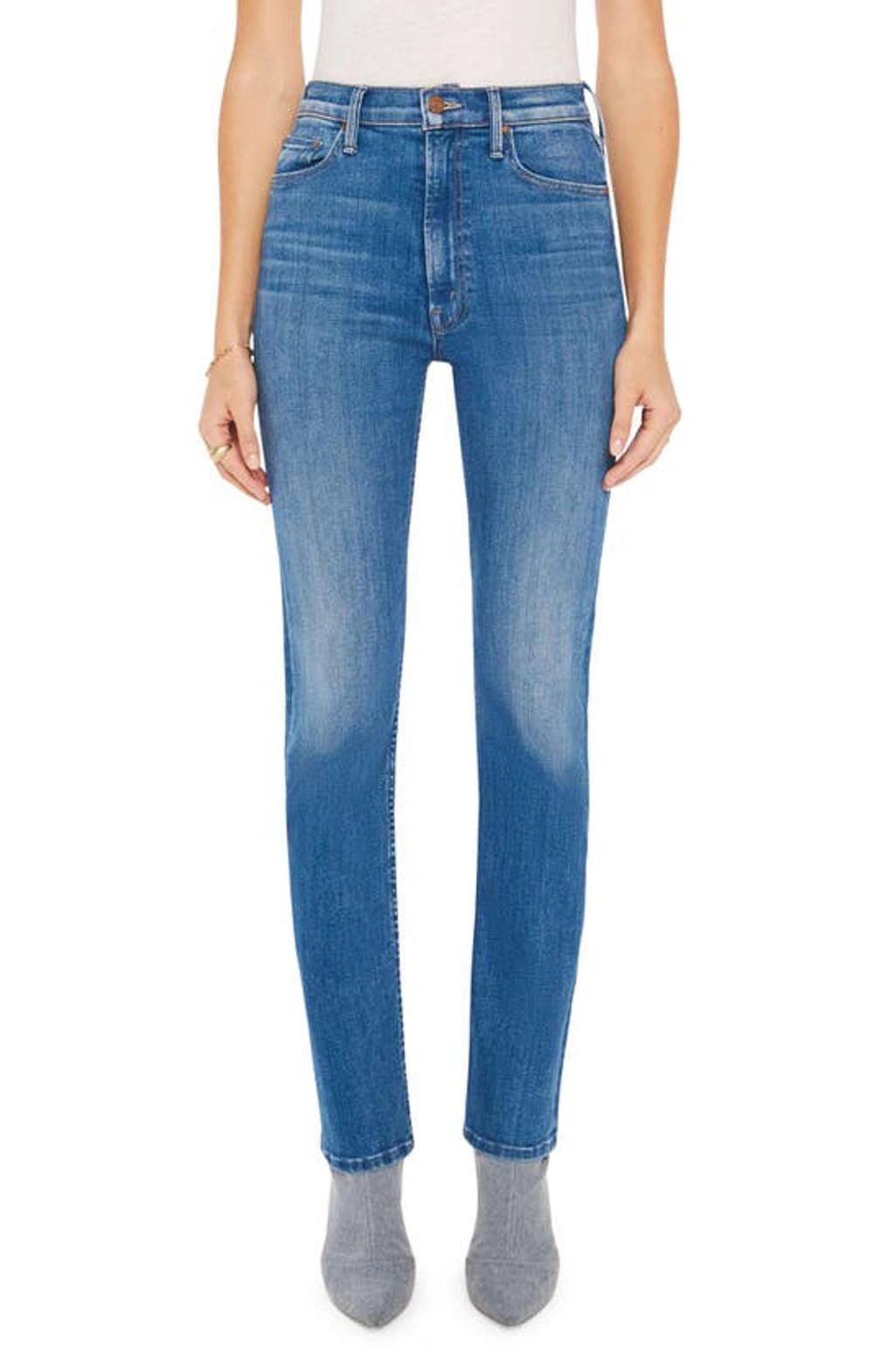 Mother High Rise Straight Jeans in Hue Are You Product Image