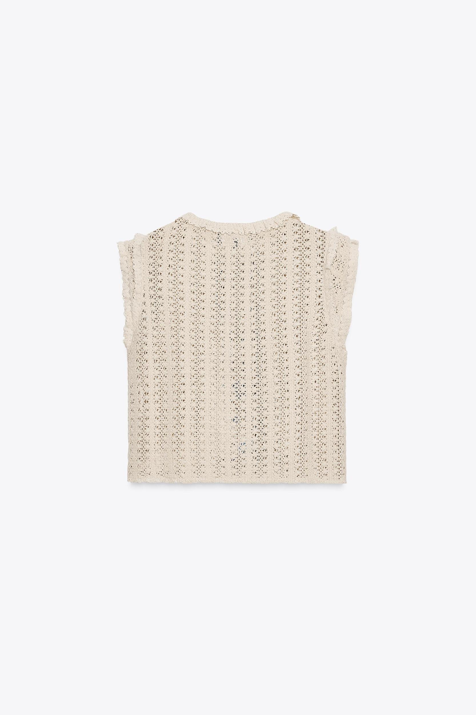 EMBROIDERED CROCHET TOP Product Image