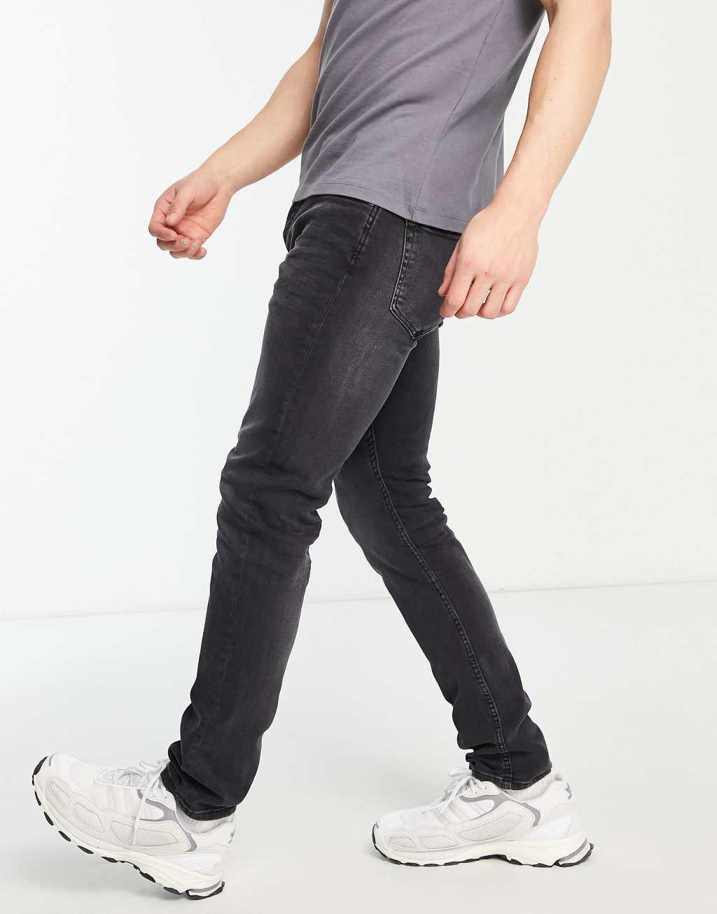 Only & Sons slim fit jeans in washed black Product Image