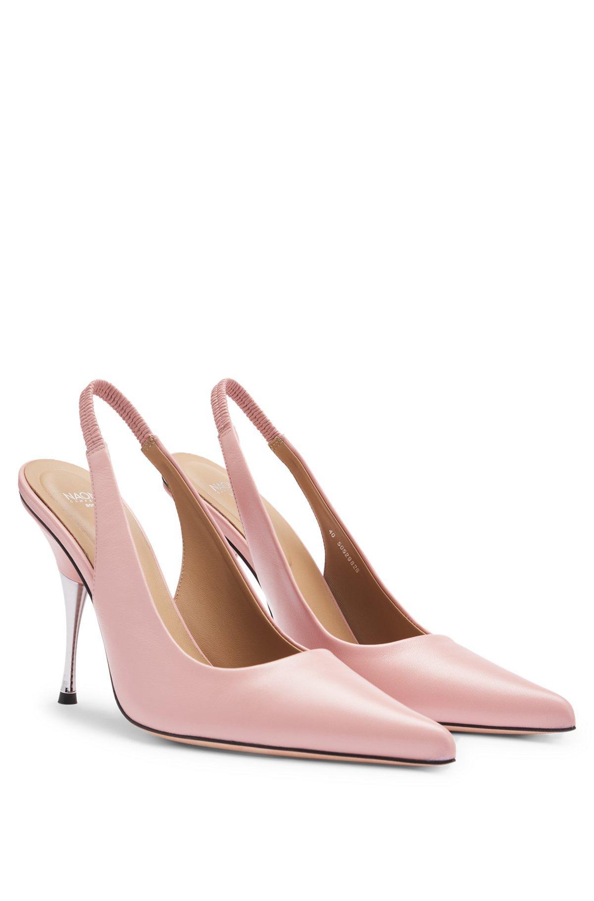 NAOMI x BOSS slingback pumps in smooth leather Product Image