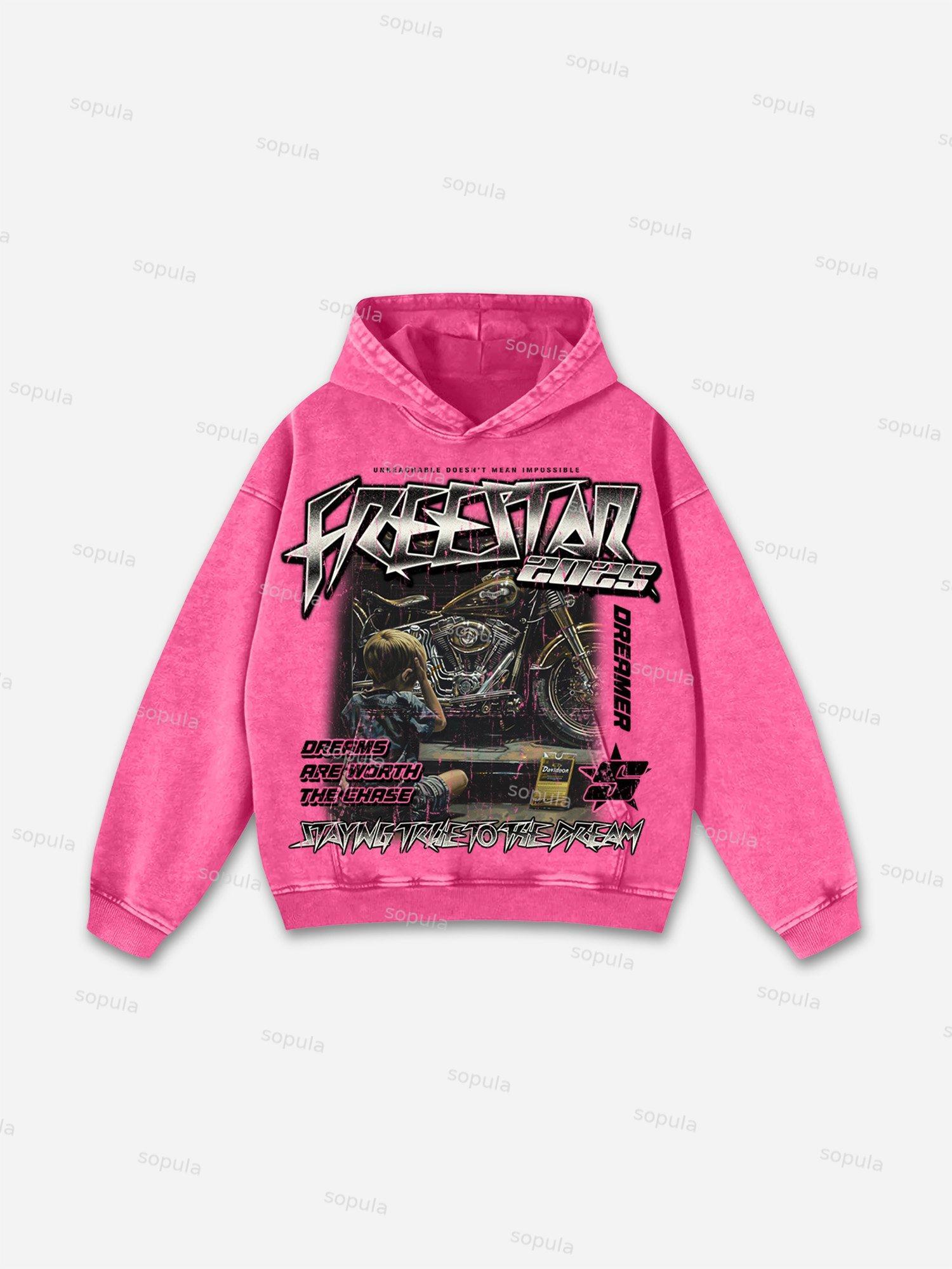 Breaking Barriers Retro Boxer Boy Graphic Washed Hoodie Product Image