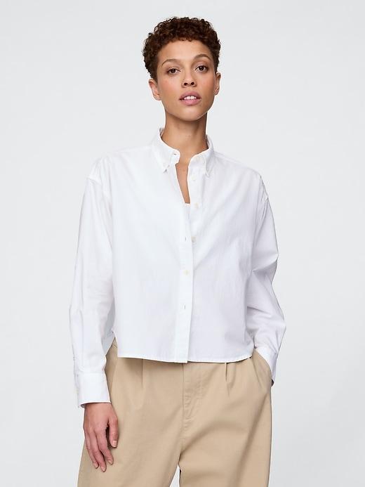 Organic Cotton Oxford Cropped Big Shirt Product Image