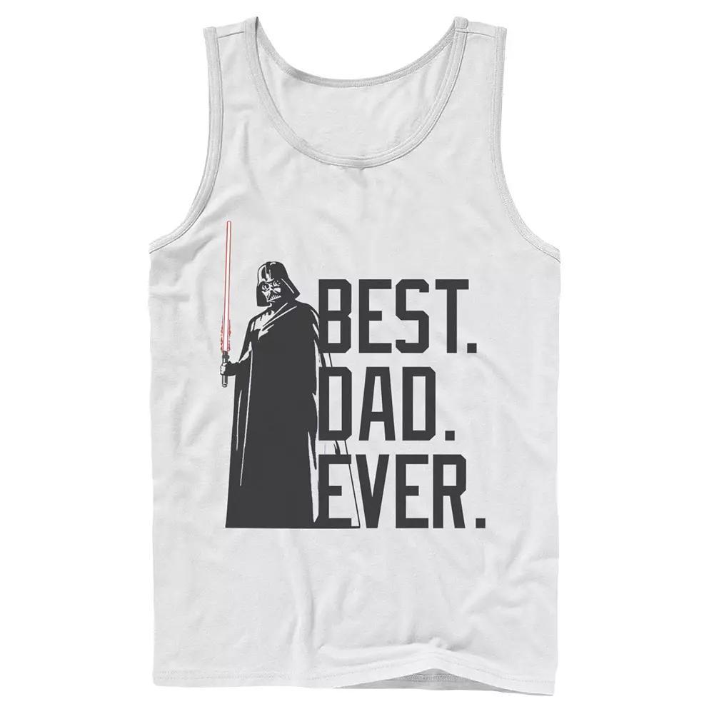 Men's Star Wars Darth Vader "Best Dad Ever" Tank Top, Size: Large, White Product Image