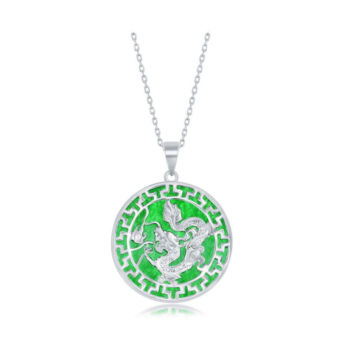 Argento Bella Sterling Silver Green Quartz Dragon Design Pendant Necklace, Women's, Size: 18" Product Image