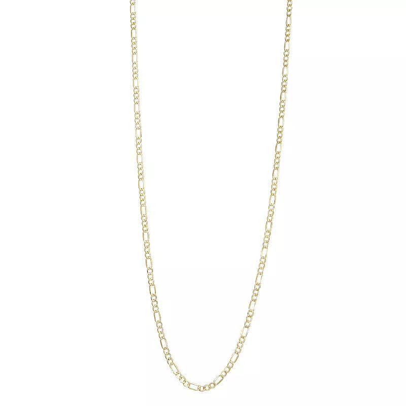 Jordan Blue 14k Gold 2.8 mm Figaro Chain Necklace, Womens Product Image