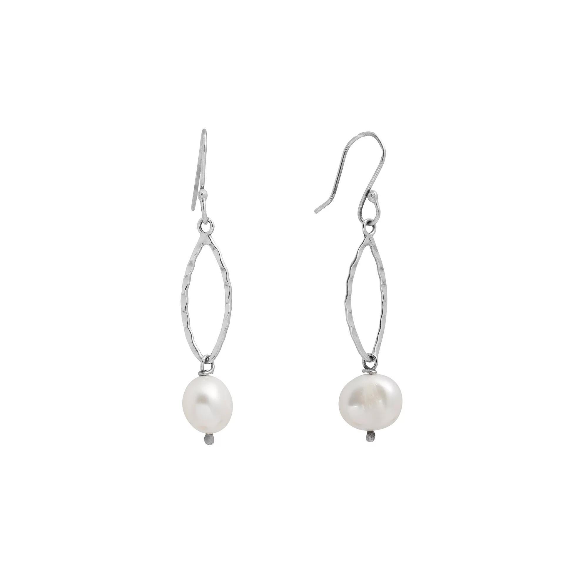 Main and Sterling Sterling Silver Cultured Freshwater Pearl Open Drop Earrings, Women's Product Image