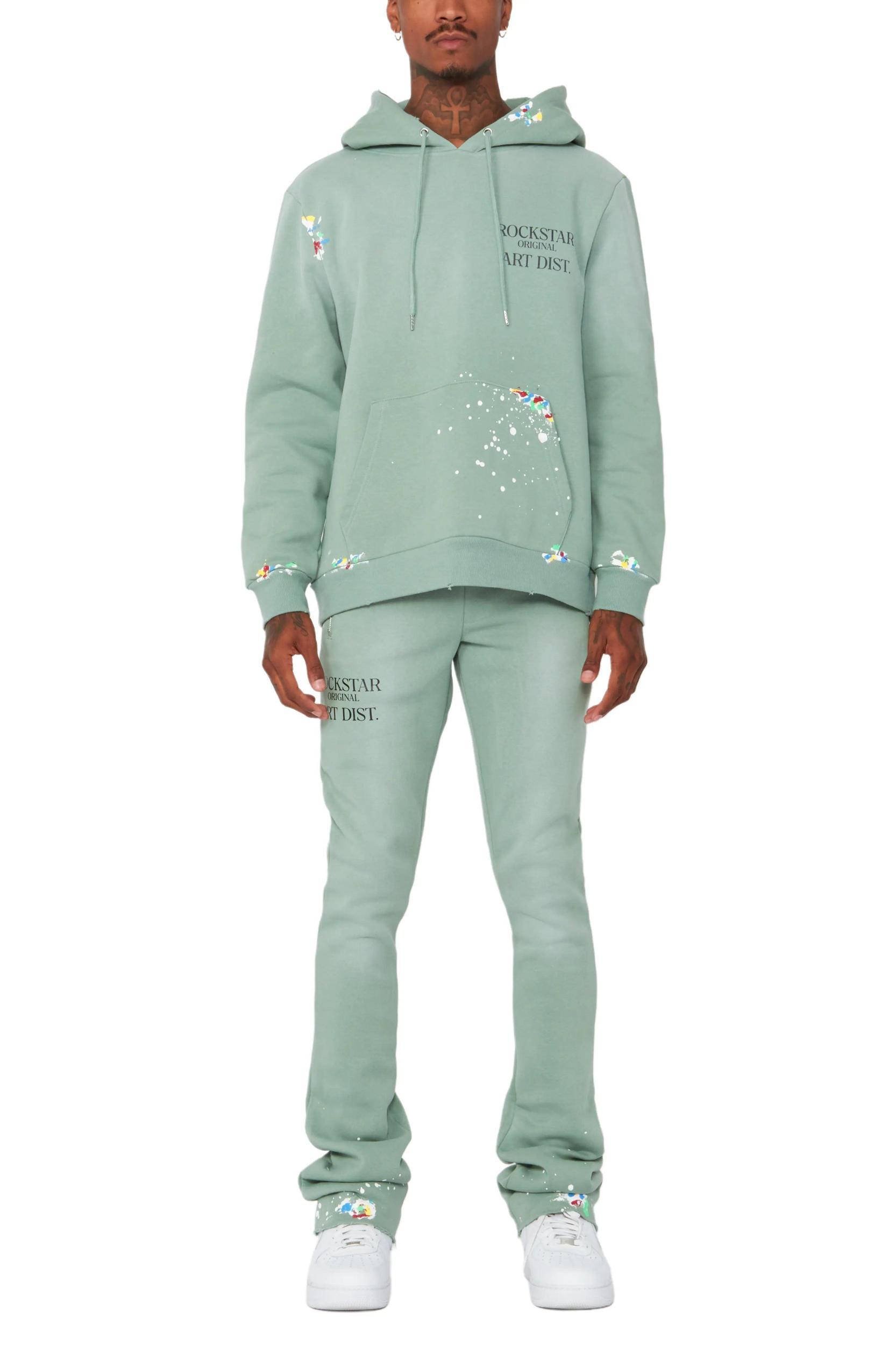 Rockstar Art Dist. Sage Hoodie/Stacked Flare Set Male Product Image
