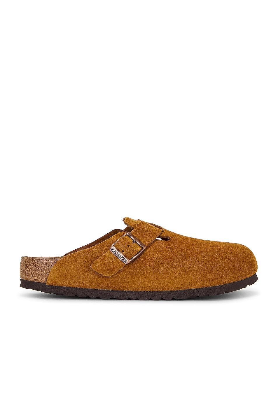 Birkenstock Mens Boston Suede Slide-On Soft Footbed Clogs Product Image