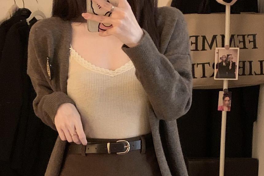 High Rise Plain Pleated Corduroy Mini A-Line Skirt Product Image