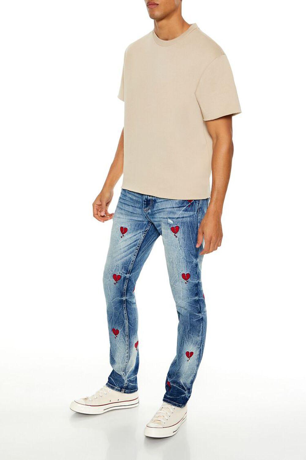 Broken Heart Slim-Fit Jeans | Forever 21 Product Image