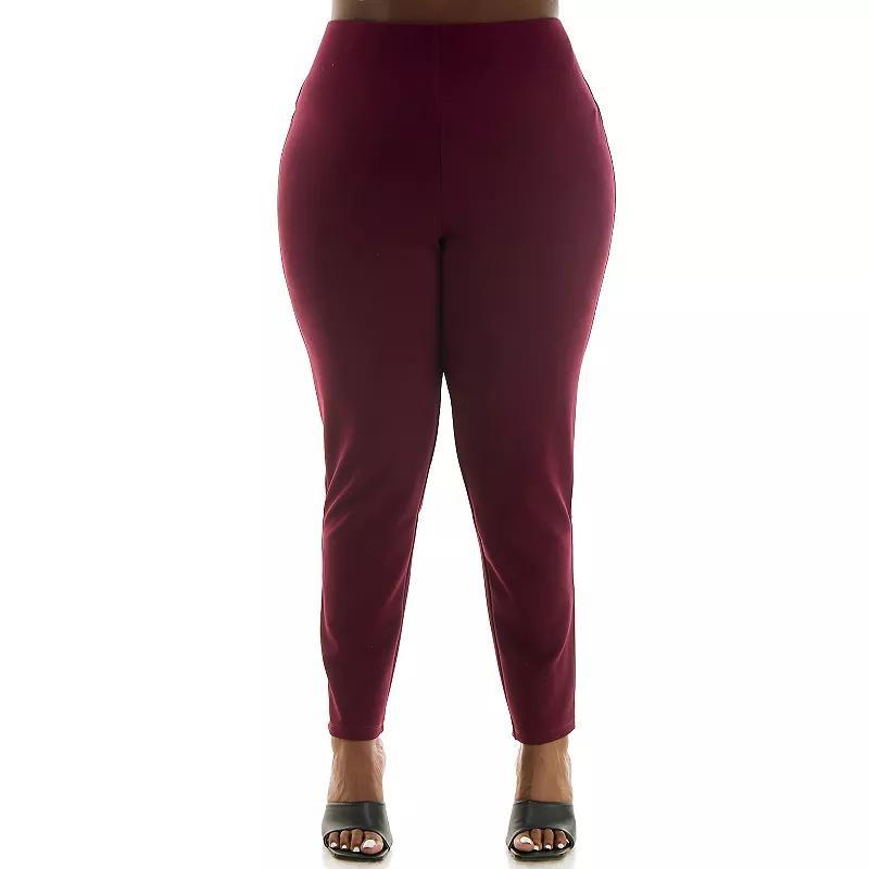 Plus Size Nina Leonard High Tech Crepe Pants, Women's, Size: 3XL, Mink Product Image