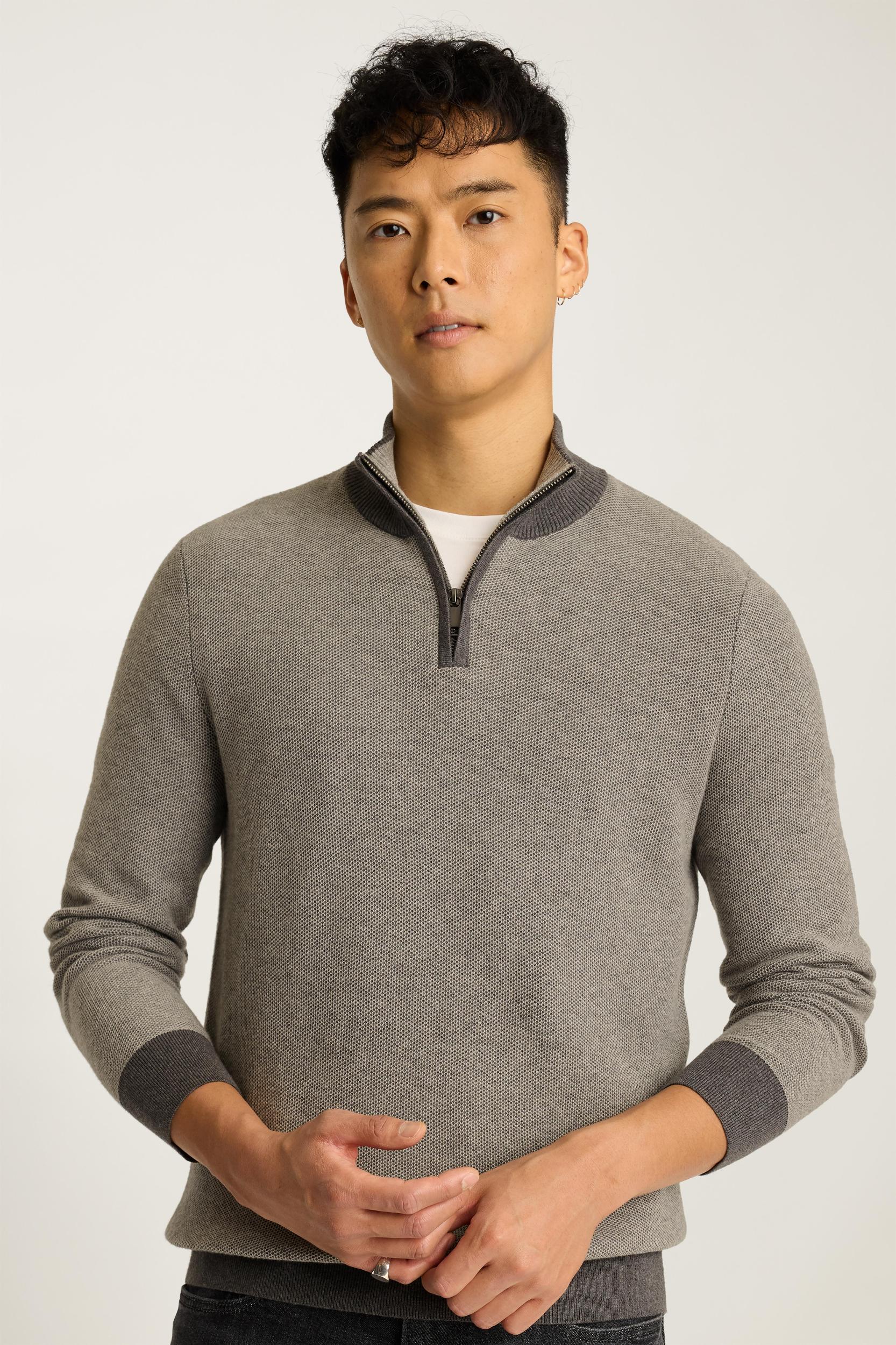 Washable Cotton Cashmere Half-Zip Product Image