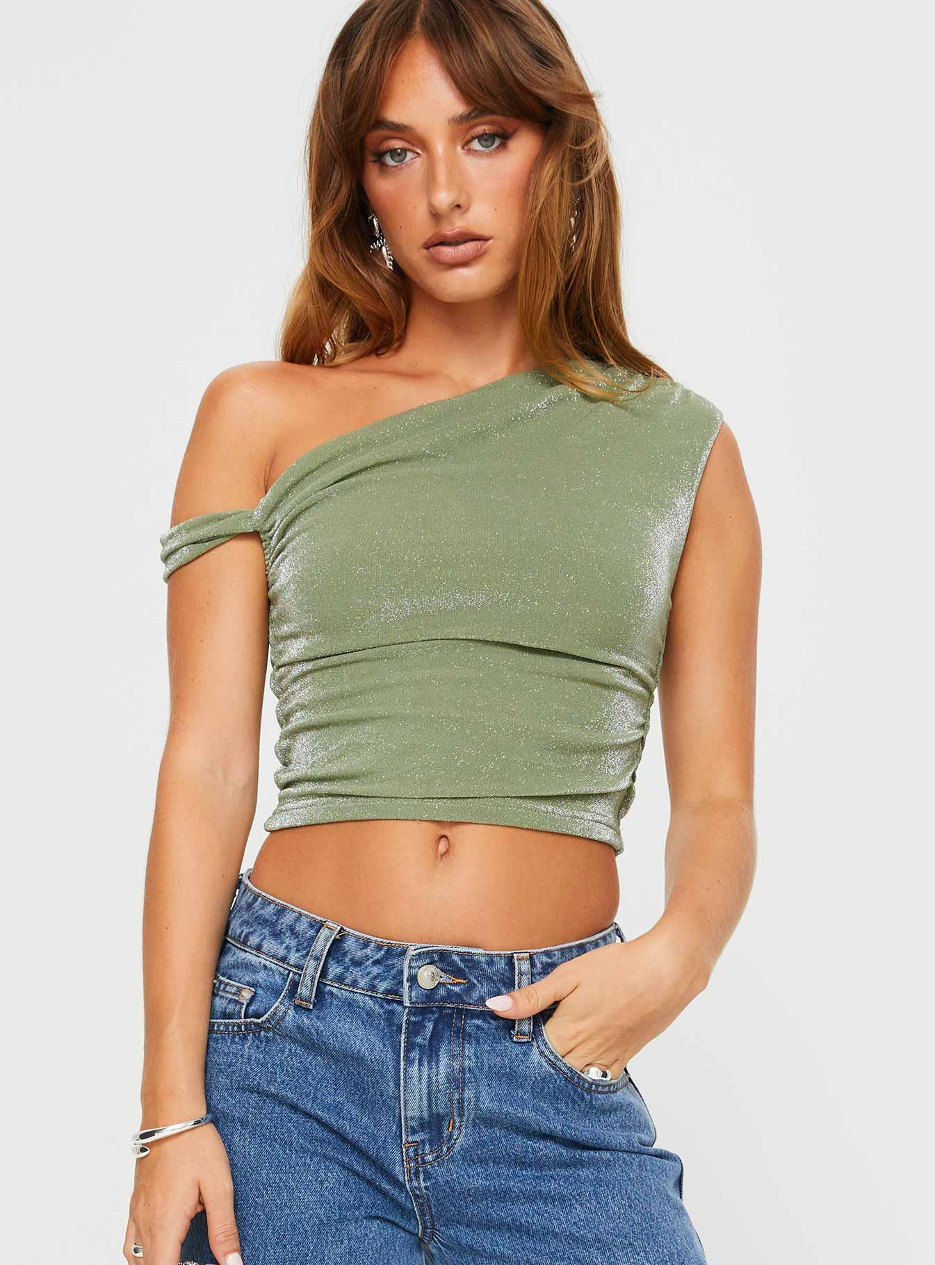 Beller Top Green Glitter Product Image