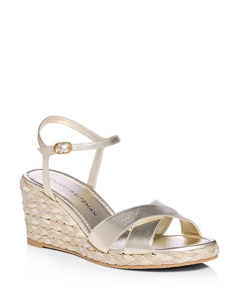 Womens Dayna Metallic-Leather Espadrille Wedges Product Image