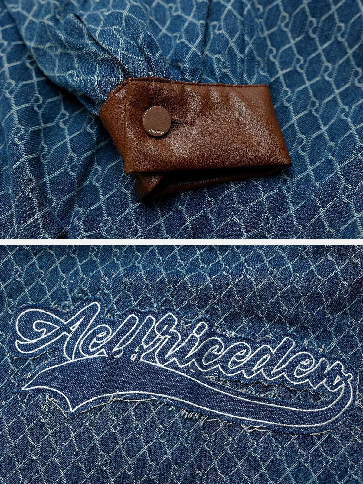 Aelfric Eden Vintage Denim Jacquard Cropped Jacket Product Image