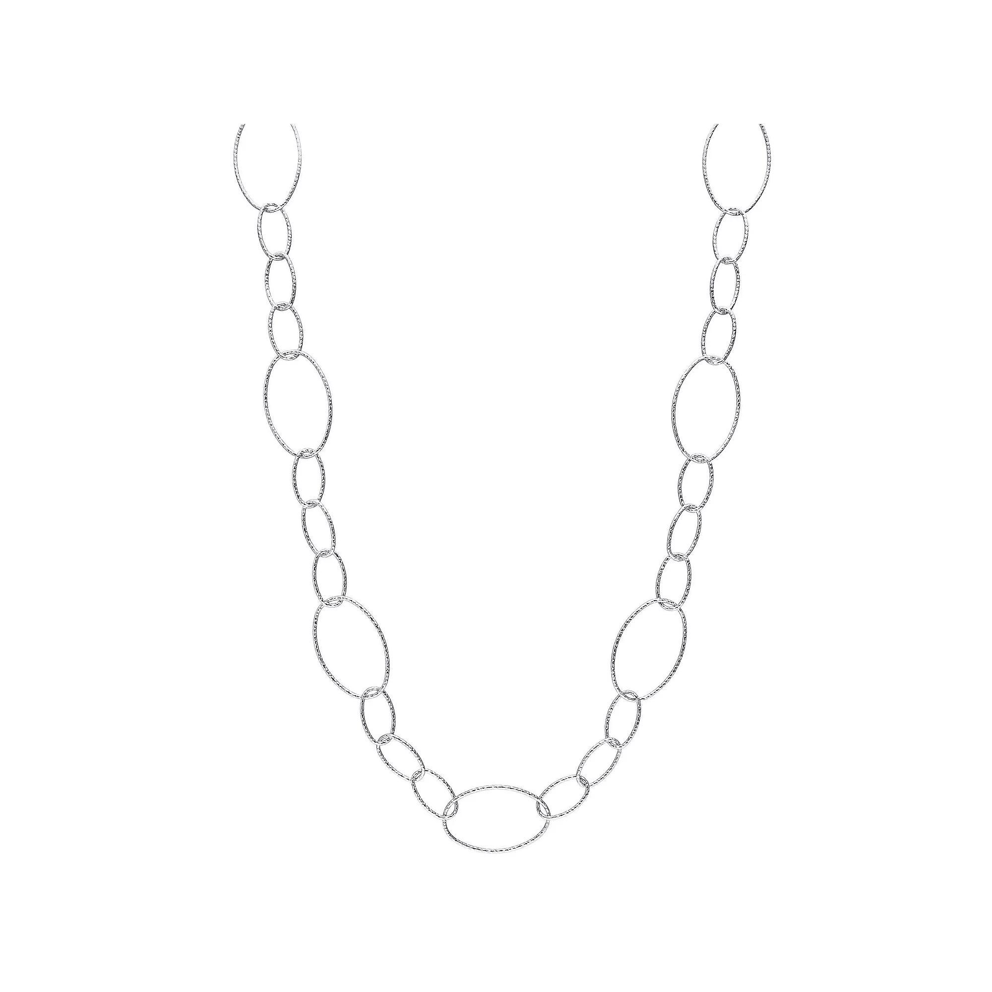 Stella Grace Sterling Silver 13 mm Fancy Oval Link Chain Necklace, Womens Product Image