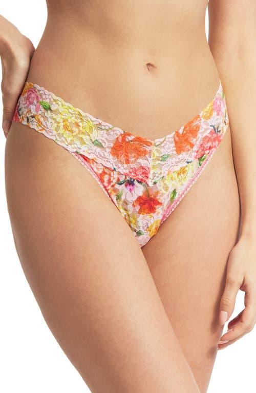 Printed Original-Rise Signature Lace Thong Product Image