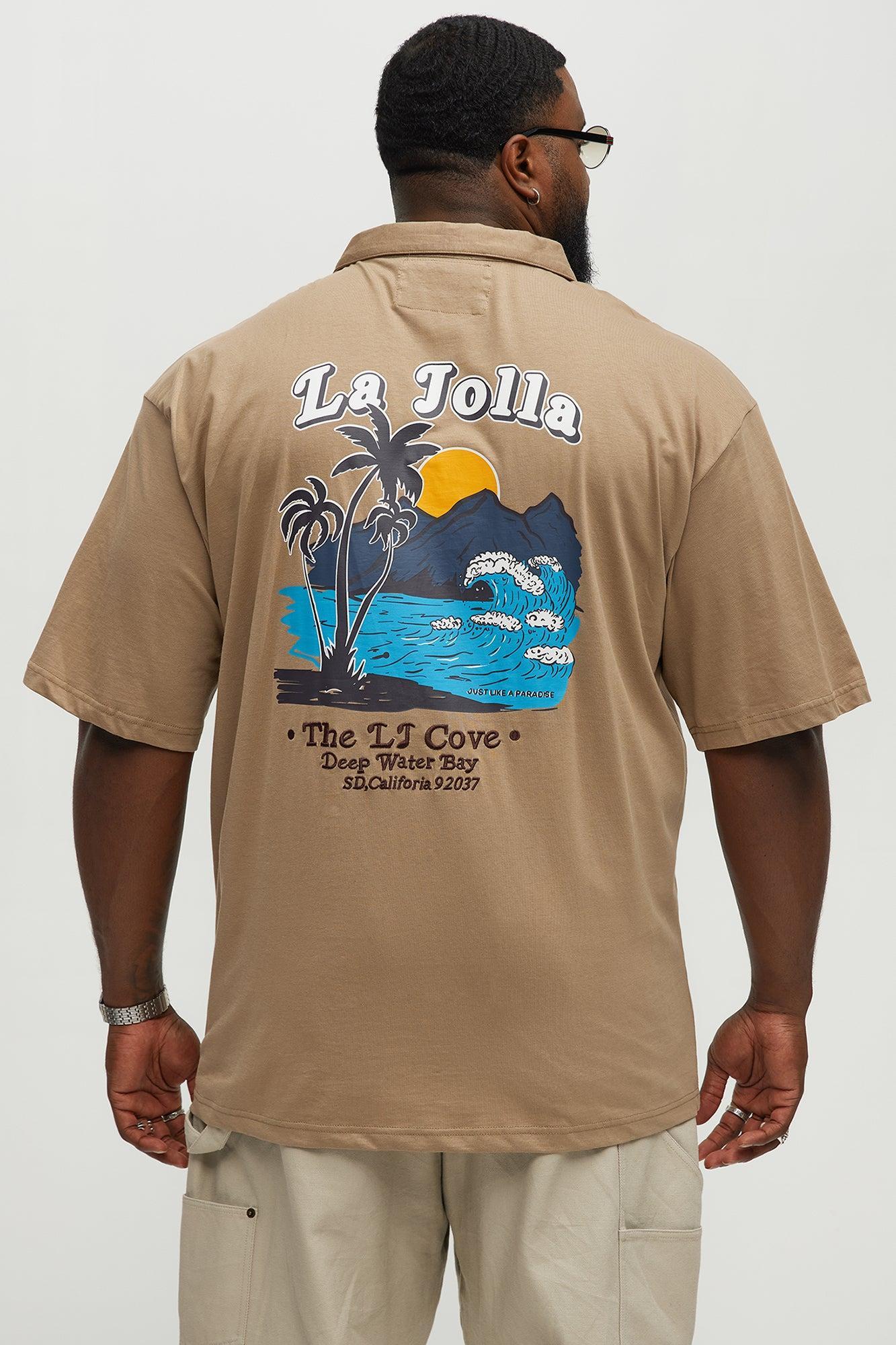 La Jolla Johnny Collar Short Sleeve Polo - Taupe Product Image