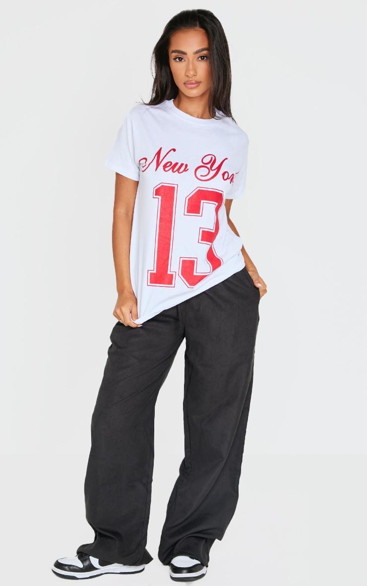 Petite White New York Oversized Top Product Image