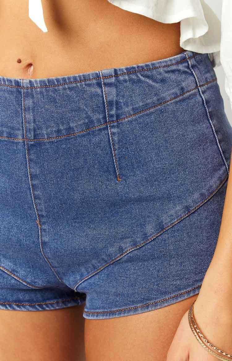 Leisha Dark Denim Micro Shorts Product Image