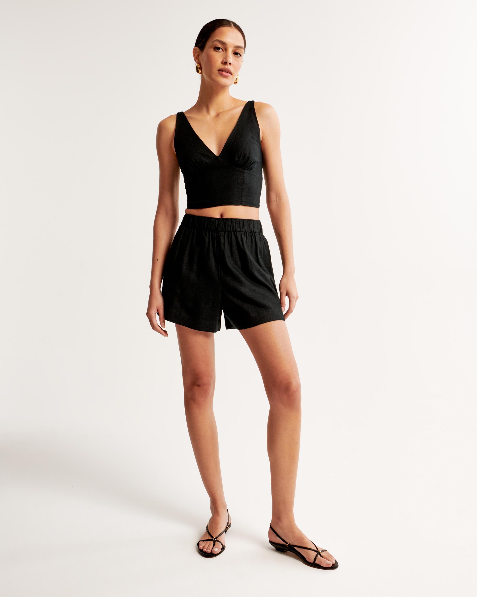 Linen-Blend Pull-On Short Product Image