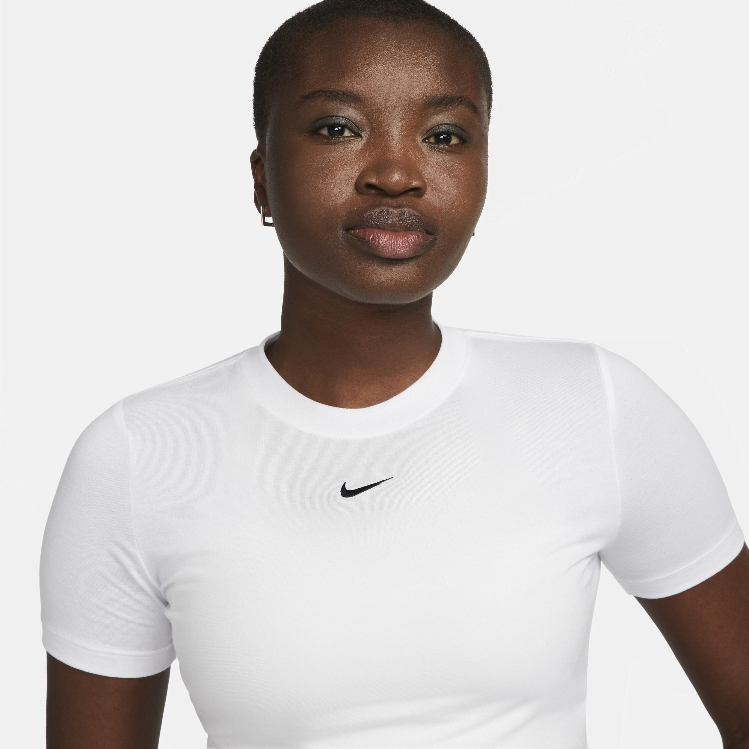 Nike Womens Sportswear Essential Slim-Fit Crop T-Shirt Product Image