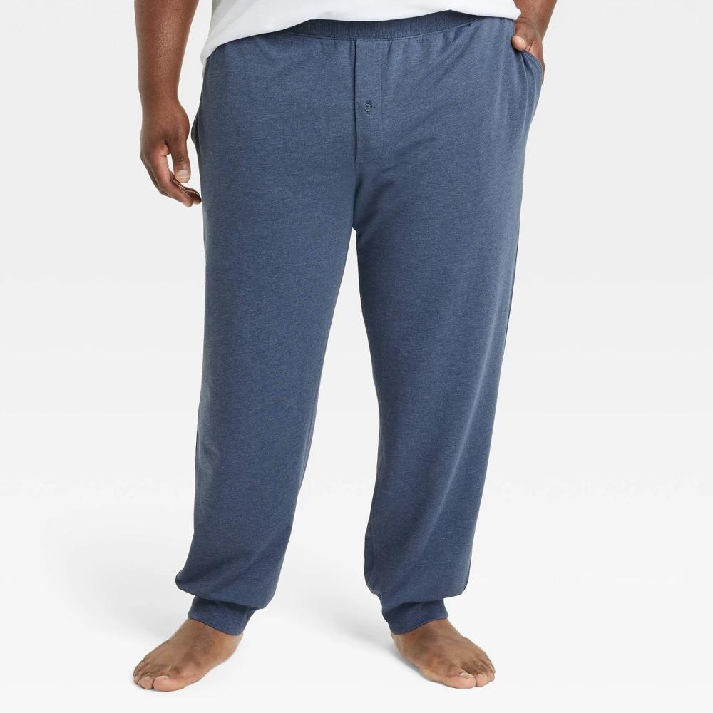 Men's Big & Tall Cotton Modal Knit Jogger Pajama Pants - Goodfellow & Co™ Heathered Gray 5XL Product Image